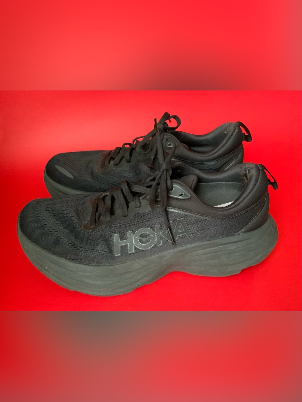 Hoka Bondi 8 All-Black Athletic Shoes